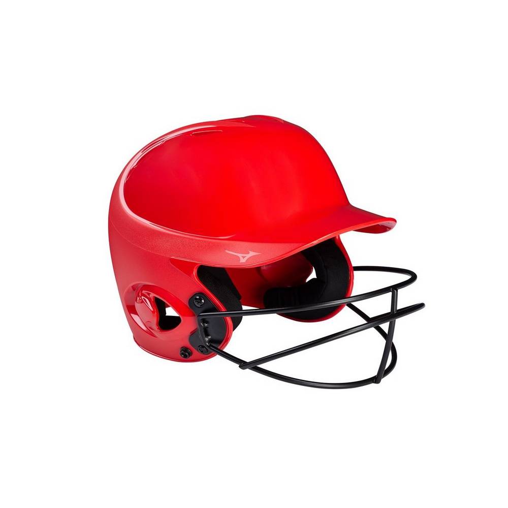 Mizuno Women's MVP Series Solid Batting Helmet with Fastpitch Softball Mask Helmet Red (380433-DEG)